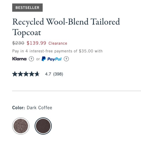 Abercrombie & Fitch Wool Blend Coat - Picture 3 of 6